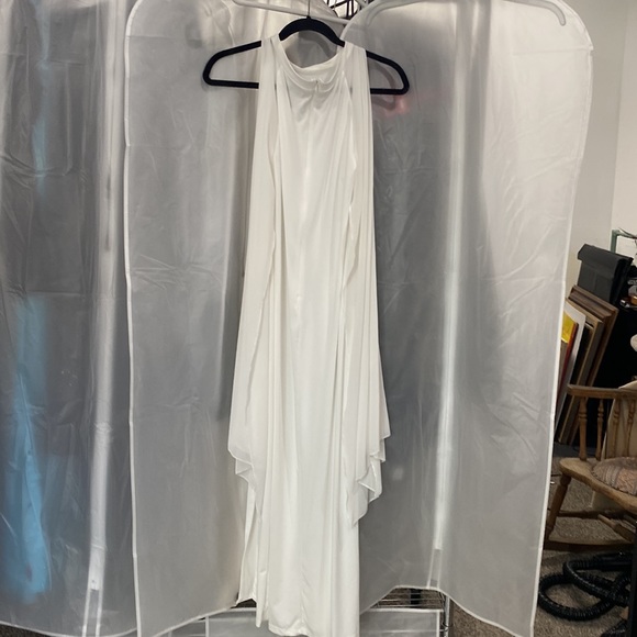 High collar maxi dress w/ capped sleeves - Picture 2 of 2